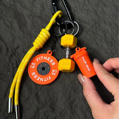 Fitness Keychain for Gym Lovers Premium Gift Sports Enthusiasts Accessories for Workout Bags Water Bottles D-shaped Buckle