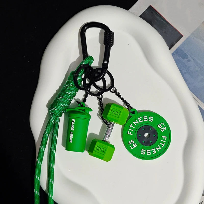 Fitness Keychain for Gym Lovers Premium Gift Sports Enthusiasts Accessories for Workout Bags Water Bottles D-shaped Buckle