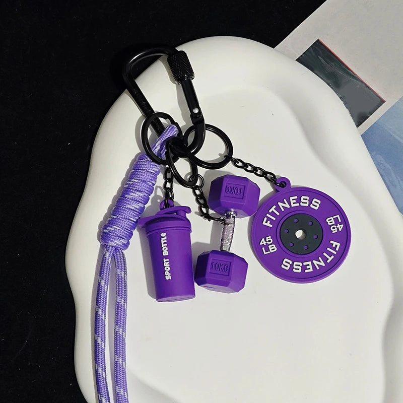 Fitness Keychain for Gym Lovers Premium Gift Sports Enthusiasts Accessories for Workout Bags Water Bottles D-shaped Buckle