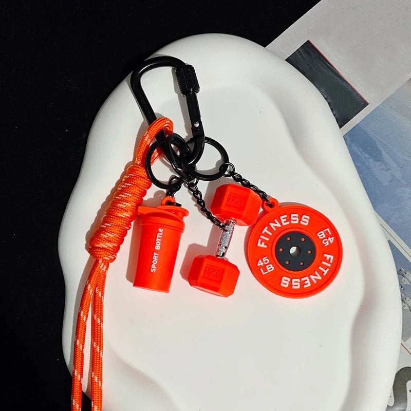 Fitness Keychain for Gym Lovers Premium Gift Sports Enthusiasts Accessories for Workout Bags Water Bottles D-shaped Buckle