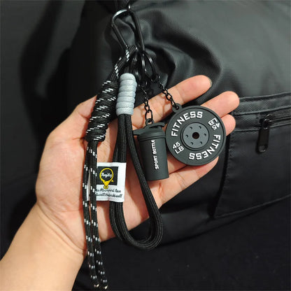 Fitness Keychain for Gym Lovers Premium Gift Sports Enthusiasts Accessories for Workout Bags Water Bottles D-shaped Buckle