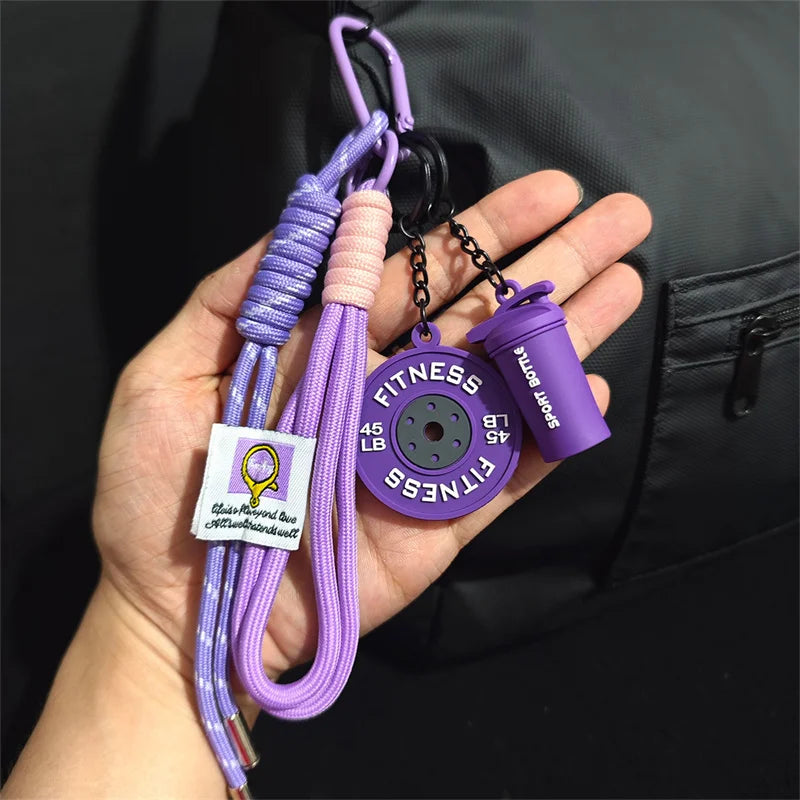 Fitness Keychain for Gym Lovers Premium Gift Sports Enthusiasts Accessories for Workout Bags Water Bottles D-shaped Buckle