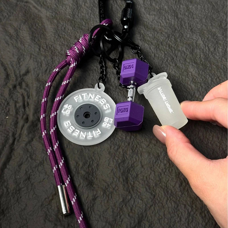 Fitness Keychain for Gym Lovers Premium Gift Sports Enthusiasts Accessories for Workout Bags Water Bottles D-shaped Buckle