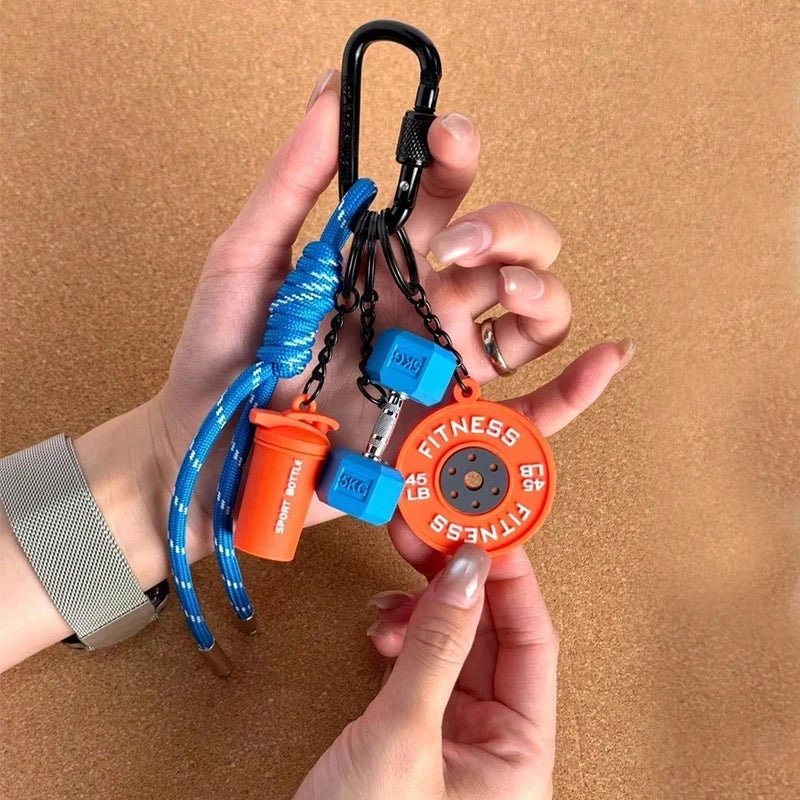 Fitness Keychain for Gym Lovers Premium Gift Sports Enthusiasts Accessories for Workout Bags Water Bottles D-shaped Buckle