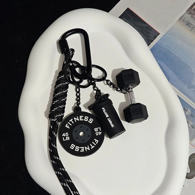 Fitness Keychain for Gym Lovers Premium Gift Sports Enthusiasts Accessories for Workout Bags Water Bottles D-shaped Buckle