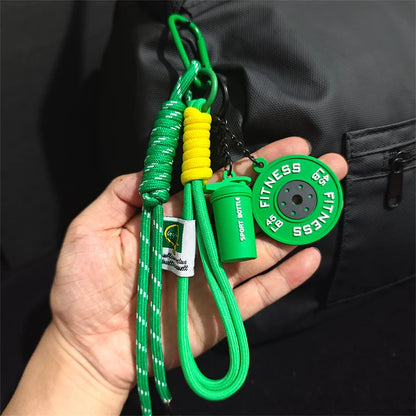 Fitness Keychain for Gym Lovers Premium Gift Sports Enthusiasts Accessories for Workout Bags Water Bottles D-shaped Buckle