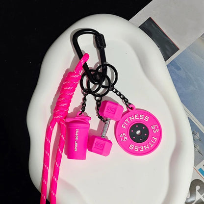 Fitness Keychain for Gym Lovers Premium Gift Sports Enthusiasts Accessories for Workout Bags Water Bottles D-shaped Buckle