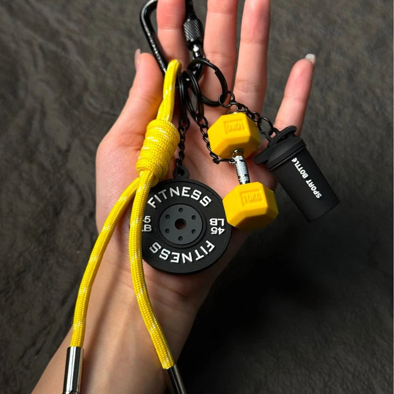 Fitness Keychain for Gym Lovers Premium Gift Sports Enthusiasts Accessories for Workout Bags Water Bottles D-shaped Buckle